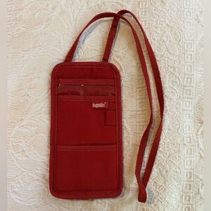 Vintage 90s Baggallini Red Cloth Crossbody Travel Purse